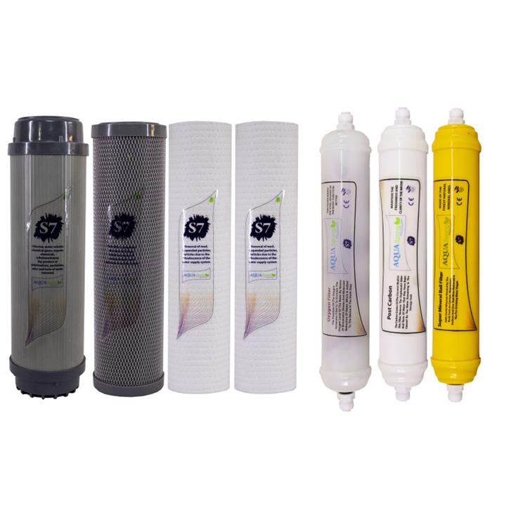 فیلتر دستگاه تصفیه آب آکوآ اسپرینگ مدل F-S7-H7 مجموعه 7 عددی